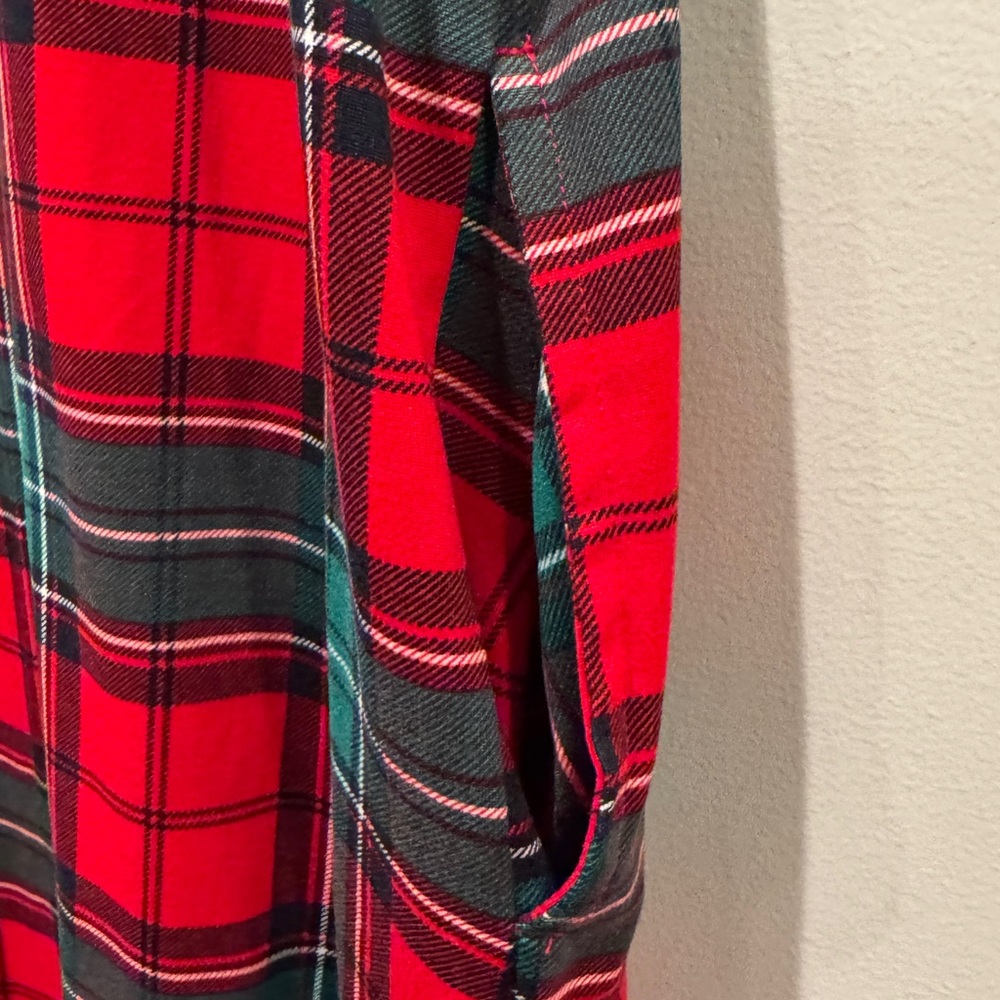 Joyspun Women’s Red and Green Plaid Cheers Holiday Sleep Shirt PJs Size M NWOT - Picture 7 of 9